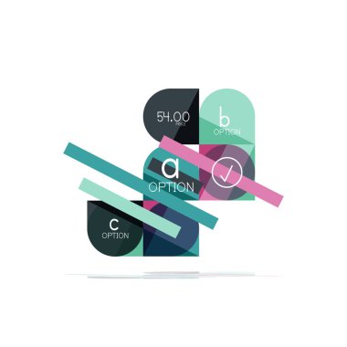 En az daire temiz soyut seçeneği adım Infographic tasarım öğesi, geometrik şekiller - Tur kareler, daireler ve satırları düzeni ile örnek metin