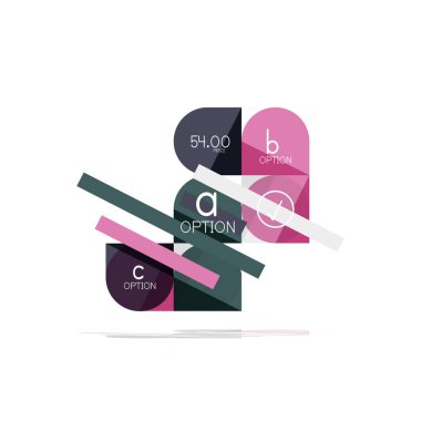 En az daire temiz soyut seçeneği adım Infographic tasarım öğesi, geometrik şekiller - Tur kareler, daireler ve satırları düzeni ile örnek metin