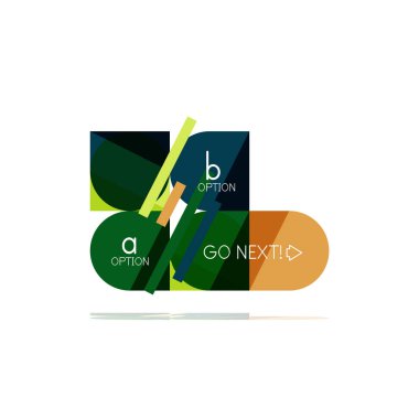 En az daire temiz soyut seçeneği adım Infographic tasarım öğesi, geometrik şekiller - Tur kareler, daireler ve satırları düzeni ile örnek metin