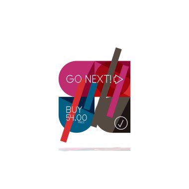 En az daire temiz soyut seçeneği adım Infographic tasarım öğesi, geometrik şekiller - Tur kareler, daireler ve satırları düzeni ile örnek metin