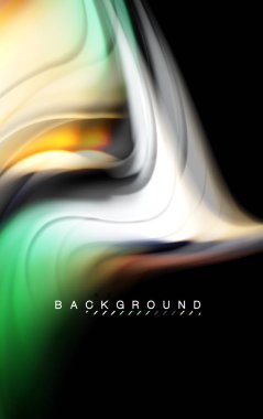 Sıvı sıvı renkler tasarım, renkli mermer veya plastik dalgalı doku arka plan, siyah, iş veya teknoloji sunu veya web broşür için parlak renkli öğeleri kapak tasarımı, duvar kağıdı