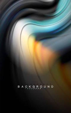 Sıvı sıvı renkler tasarım, renkli mermer veya plastik dalgalı doku arka plan, siyah, iş veya teknoloji sunu veya web broşür için parlak renkli öğeleri kapak tasarımı, duvar kağıdı