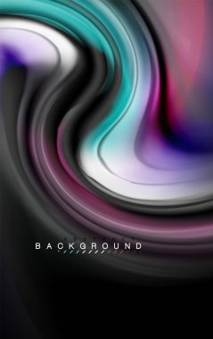 Sıvı sıvı renkler tasarım, renkli mermer veya plastik dalgalı doku arka plan, siyah, iş veya teknoloji sunu veya web broşür için parlak renkli öğeleri kapak tasarımı, duvar kağıdı