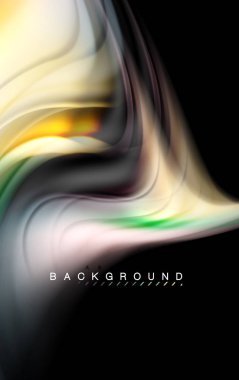 Sıvı sıvı renkler tasarım, renkli mermer veya plastik dalgalı doku arka plan, siyah, iş veya teknoloji sunu veya web broşür için parlak renkli öğeleri kapak tasarımı, duvar kağıdı