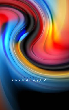 Sıvı sıvı renkler tasarım, renkli mermer veya plastik dalgalı doku arka plan, siyah, iş veya teknoloji sunu veya web broşür için parlak renkli öğeleri kapak tasarımı, duvar kağıdı