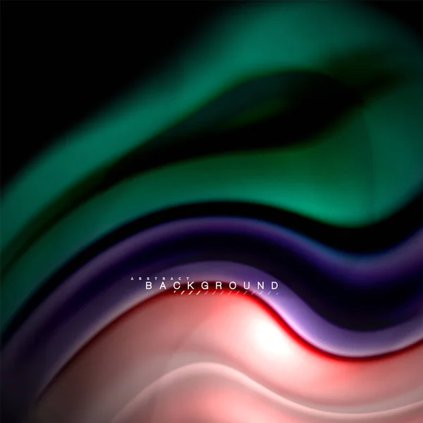 Sıvı karıştırma renkler dalga arka plan tasarlamak vektör. Renkli örgü dalgalar — Stok Vektör