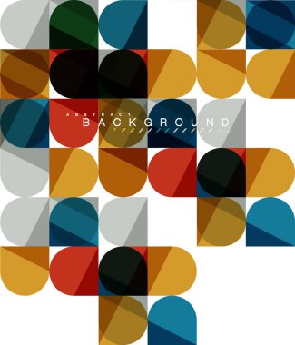 Mozaik arka plan üzerinde beyaz kare geometrik şekiller Döşe