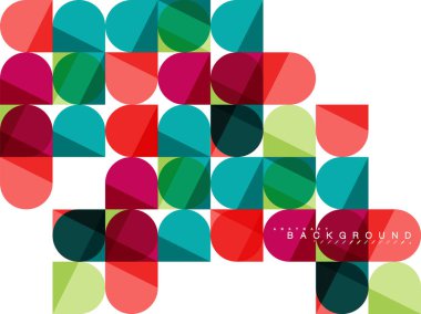 Mozaik arka plan üzerinde beyaz kare geometrik şekiller Döşe