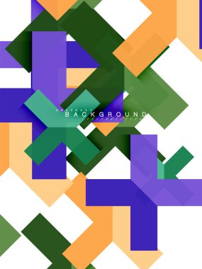 Çok renkli soyut geometrik şekiller, geometri arka plan web afiş için