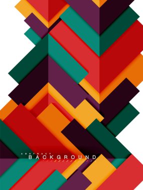 Çok renkli soyut geometrik şekiller, geometri arka plan web afiş için