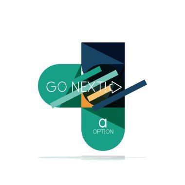 En az daire temiz soyut seçeneği adım Infographic tasarım öğesi, geometrik şekiller - Tur kareler, daireler ve satırları düzeni ile örnek metin