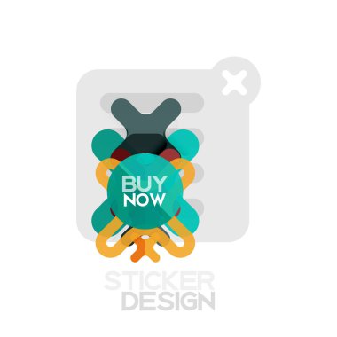Düz tasarım çapraz şekil geometrik etiket simge, kağıt tarzı tasarım şimdi satın almak ile iş veya web sunumu, app veya arayüzü düğmeleri, internet web sitesi mağaza afiş ve etiketleri için örnek metin