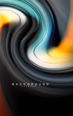 Sıvı sıvı renkler tasarım, renkli mermer veya plastik dalgalı doku arka plan, siyah, iş veya teknoloji sunu veya web broşür için parlak renkli öğeleri kapak tasarımı, duvar kağıdı