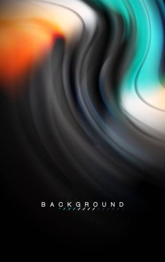 Sıvı sıvı renkler tasarım, renkli mermer veya plastik dalgalı doku arka plan, siyah, iş veya teknoloji sunu veya web broşür için parlak renkli öğeleri kapak tasarımı, duvar kağıdı