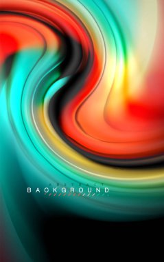 Sıvı sıvı renkler tasarım, renkli mermer veya plastik dalgalı doku arka plan, siyah, iş veya teknoloji sunu veya web broşür için parlak renkli öğeleri kapak tasarımı, duvar kağıdı