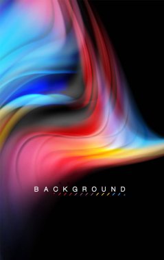 Sıvı sıvı renkler tasarım, renkli mermer veya plastik dalgalı doku arka plan, siyah, iş veya teknoloji sunu veya web broşür için parlak renkli öğeleri kapak tasarımı, duvar kağıdı