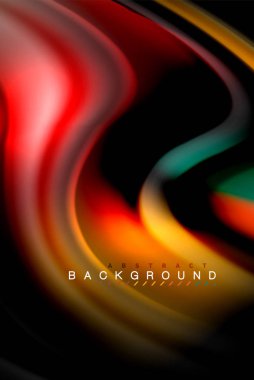 Sıvı sıvı renkler tasarım, renkli mermer veya plastik dalgalı doku arka plan, siyah, iş veya teknoloji sunu veya web broşür için parlak renkli öğeleri kapak tasarımı, duvar kağıdı