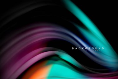 Sıvı sıvı renkler tasarım, renkli mermer veya plastik dalgalı doku arka plan, siyah, iş veya teknoloji sunu veya web broşür için parlak renkli öğeleri kapak tasarımı, duvar kağıdı