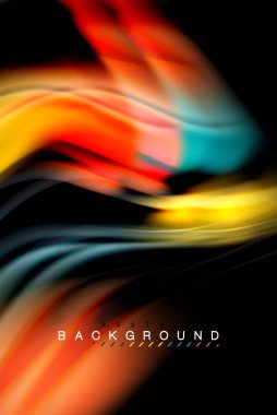 Sıvı sıvı renkler tasarım, renkli mermer veya plastik dalgalı doku arka plan, siyah, iş veya teknoloji sunu veya web broşür için parlak renkli öğeleri kapak tasarımı, duvar kağıdı