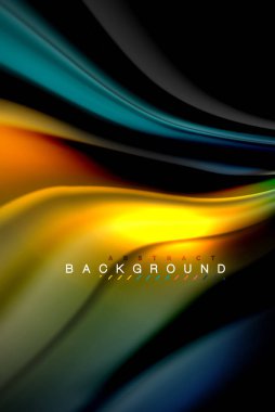 Sıvı sıvı renkler tasarım, renkli mermer veya plastik dalgalı doku arka plan, siyah, iş veya teknoloji sunu veya web broşür için parlak renkli öğeleri kapak tasarımı, duvar kağıdı