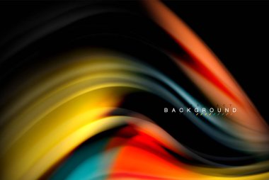 Sıvı sıvı renkler tasarım, renkli mermer veya plastik dalgalı doku arka plan, siyah, iş veya teknoloji sunu veya web broşür için parlak renkli öğeleri kapak tasarımı, duvar kağıdı