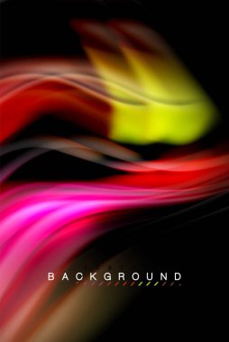 Sıvı sıvı renkler tasarım, renkli mermer veya plastik dalgalı doku arka plan, siyah, iş veya teknoloji sunu veya web broşür için parlak renkli öğeleri kapak tasarımı, duvar kağıdı