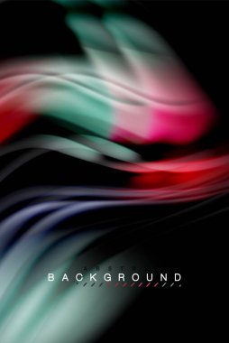 Sıvı sıvı parlak renkler tasarım, renkli mermer veya plastik dalgalı doku arka plan, siyah, iş veya teknoloji sunu veya web broşür için parlak renkli öğeleri kapak tasarımı