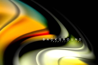 Sıvı sıvı renkler tasarım, renkli mermer veya plastik dalgalı doku arka plan, siyah, iş veya teknoloji sunu veya web broşür için parlak renkli öğeleri kapak tasarımı, duvar kağıdı