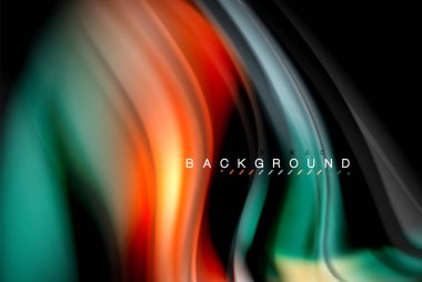 Sıvı sıvı renkler tasarım, renkli mermer veya plastik dalgalı doku arka plan, siyah, iş veya teknoloji sunu veya web broşür için parlak renkli öğeleri kapak tasarımı, duvar kağıdı