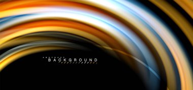 Siyah arka plan üzerinde renkli dalga satırları