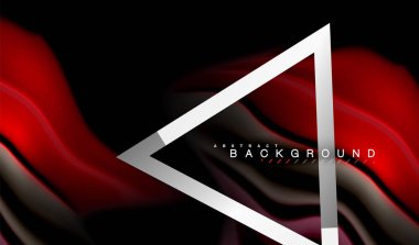 Gökkuşağı sıvı geometrik şekil dalga ve metalik renkler