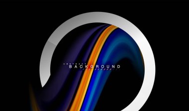 Gökkuşağı sıvı geometrik şekil dalga ve metalik renkler