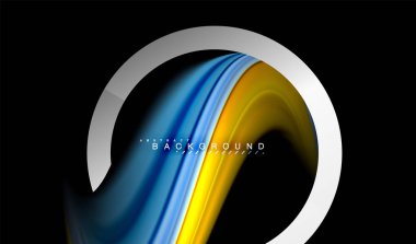 Gökkuşağı sıvı geometrik şekil dalga ve metalik renkler