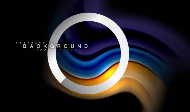 Gökkuşağı sıvı geometrik şekil dalga ve metalik renkler