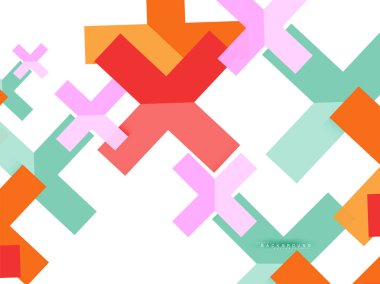 Çok renkli soyut geometrik şekiller, geometri arka plan web afiş için