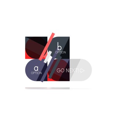 En az daire temiz soyut seçeneği adım Infographic tasarım öğesi, geometrik şekiller - Tur kareler, daireler ve satırları düzeni ile örnek metin