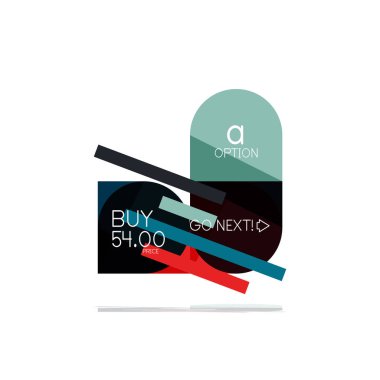 En az daire temiz soyut seçeneği adım Infographic tasarım öğesi, geometrik şekiller - Tur kareler, daireler ve satırları düzeni ile örnek metin