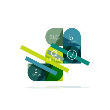 En az daire temiz soyut seçeneği adım Infographic tasarım öğesi, geometrik şekiller - Tur kareler, daireler ve satırları düzeni ile örnek metin