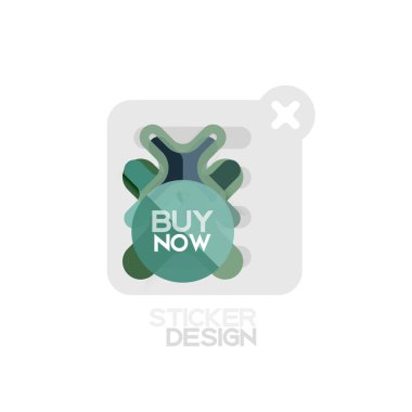 Düz tasarım çapraz şekil geometrik etiket simge, kağıt tarzı tasarım şimdi satın almak ile iş veya web sunum, app veya arayüzü düğmeleri için örnek metin