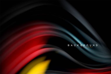 Sıvı sıvı renkler tasarım, renkli mermer veya plastik dalgalı doku arka plan, siyah, iş veya teknoloji sunu veya web broşür için parlak renkli öğeleri kapak tasarımı, duvar kağıdı