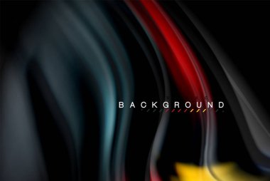 Sıvı sıvı renkler tasarım, renkli mermer veya plastik dalgalı doku arka plan, siyah, iş veya teknoloji sunu veya web broşür için parlak renkli öğeleri kapak tasarımı, duvar kağıdı