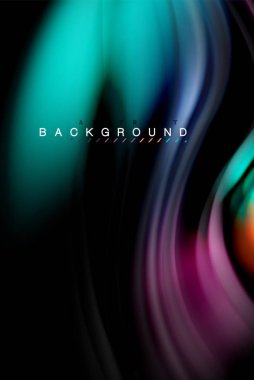 Sıvı sıvı renkler tasarım, renkli mermer veya plastik dalgalı doku arka plan, siyah, iş veya teknoloji sunu veya web broşür için parlak renkli öğeleri kapak tasarımı, duvar kağıdı