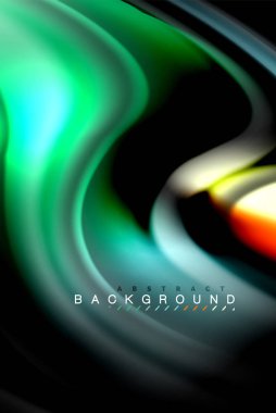 Sıvı sıvı renkler tasarım, renkli mermer veya plastik dalgalı doku arka plan, siyah, iş veya teknoloji sunu veya web broşür için parlak renkli öğeleri kapak tasarımı, duvar kağıdı