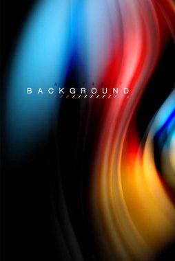 Sıvı sıvı parlak renkler tasarım, renkli mermer veya plastik dalgalı doku arka plan, siyah, iş veya teknoloji sunu veya web broşür için parlak renkli öğeleri kapak tasarımı