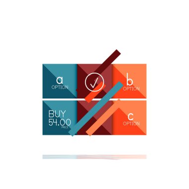 Kare seçeneğinin Infographic afiş. Bilgi ve veri görselleştirme, geometrik tasarım