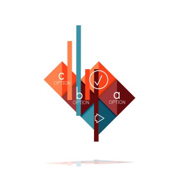 Kare seçeneğinin Infographic afiş. Bilgi ve veri görselleştirme, geometrik tasarım