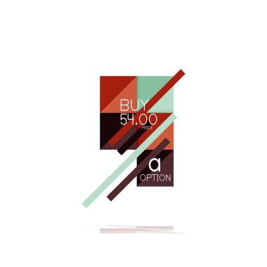 Kare seçeneğinin Infographic afiş. Bilgi ve veri görselleştirme, geometrik tasarım. Vektör çizim