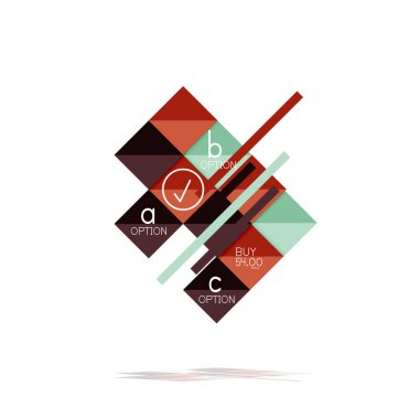 Kare seçeneğinin Infographic afiş. Bilgi ve veri görselleştirme, geometrik tasarım