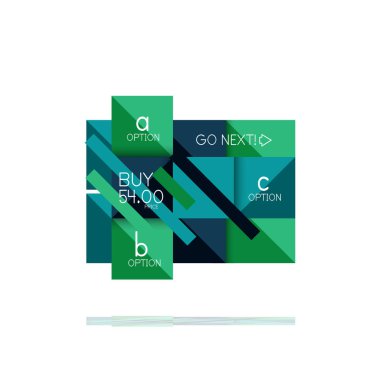 Kare seçeneğinin Infographic afiş. Bilgi ve veri görselleştirme, geometrik tasarım. Vektör çizim