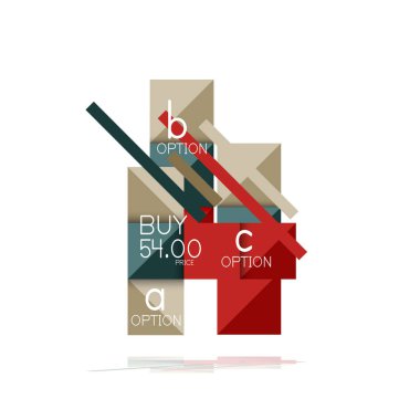 Kare seçeneğinin Infographic afiş. Bilgi ve veri görselleştirme, geometrik tasarım